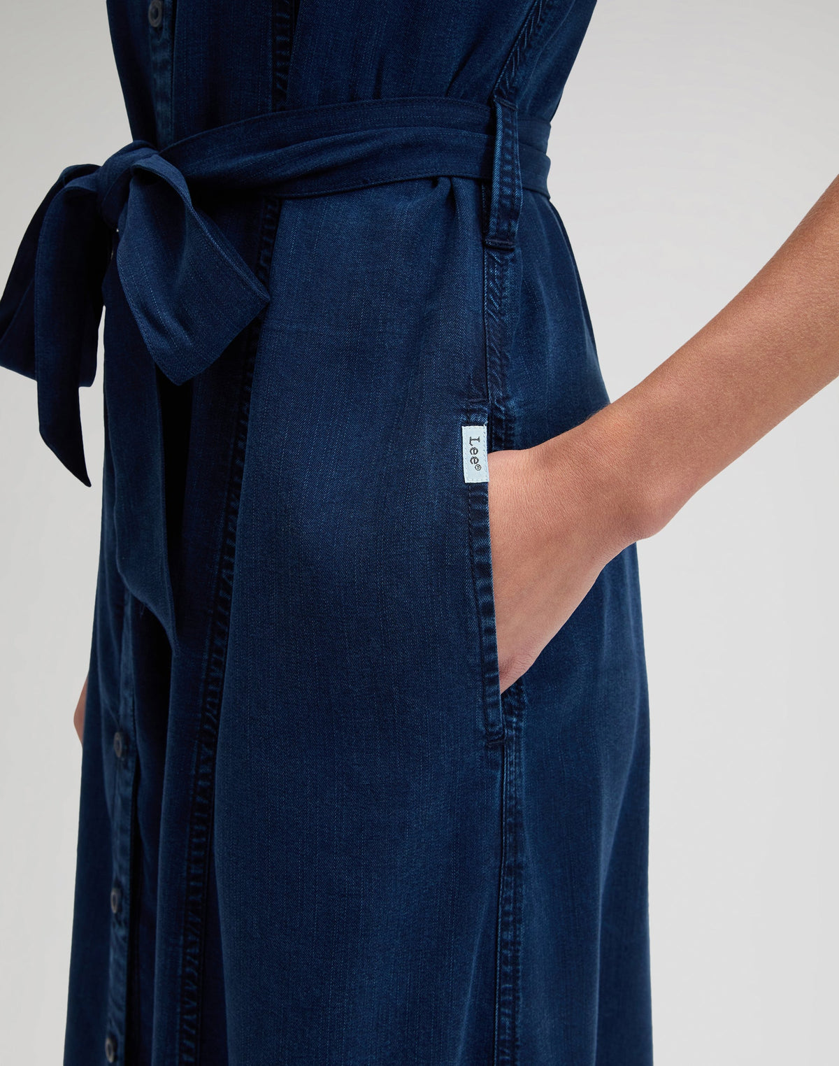 Belted Midi Dress in Sunset Ride