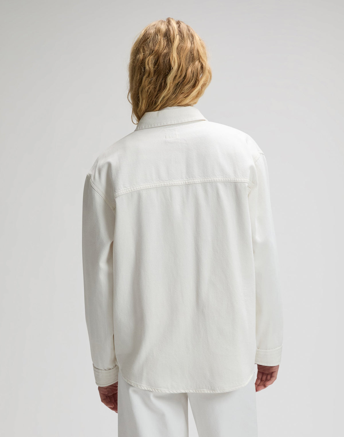 Utility Overshirt in Powder White