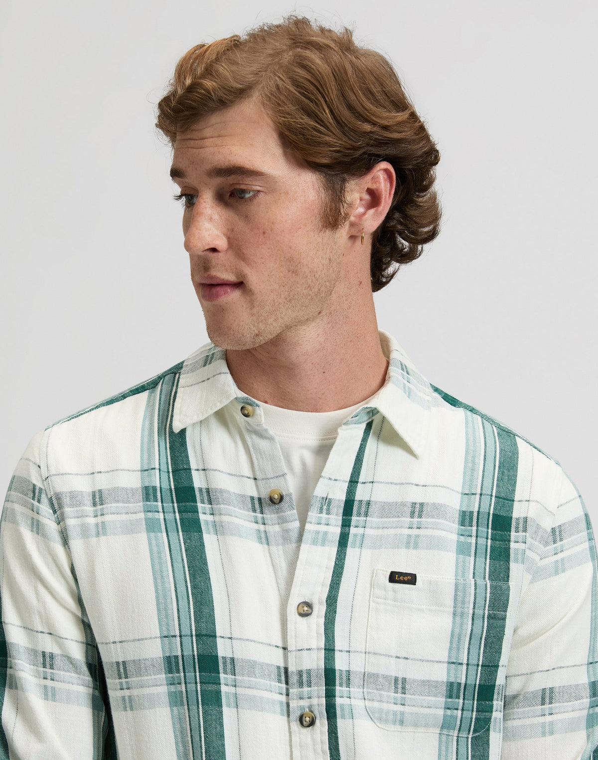 Leesure Shirt in Algae Plaid