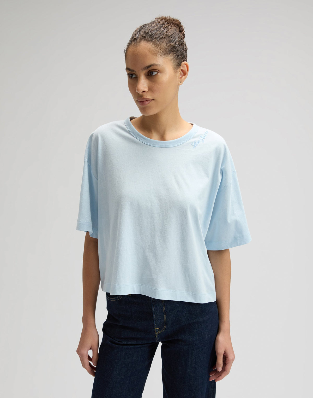 Lee Boxy Tee in Beau Blue