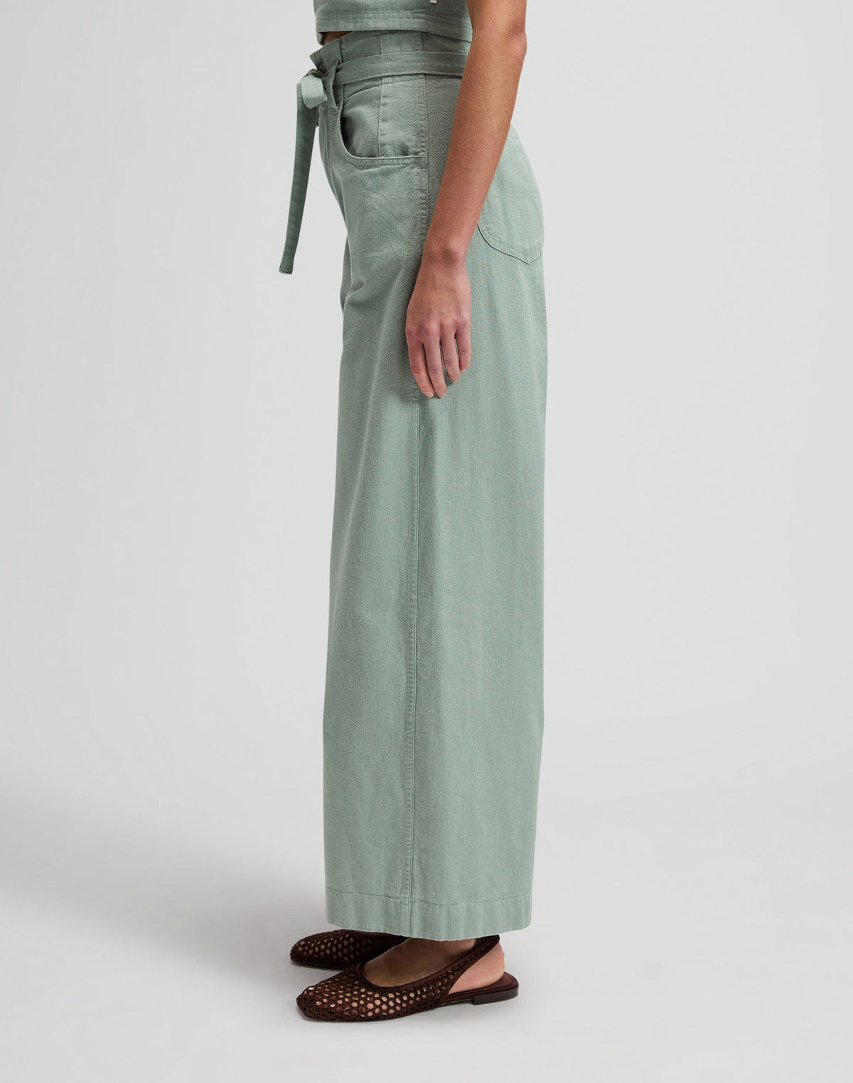 Pleated Trouser in Desert Sage