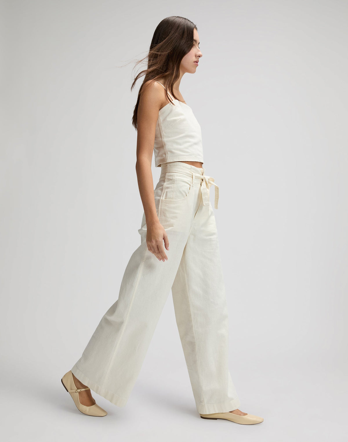 Pleated Trouser in Natural