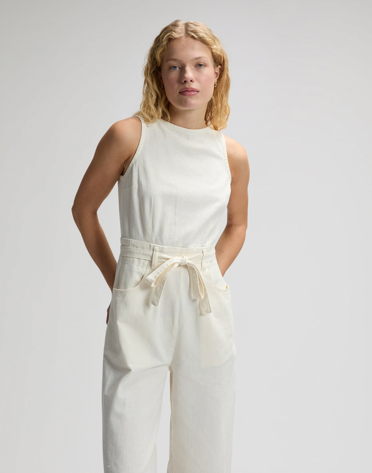 Boatneck Jumpsuit in Natural