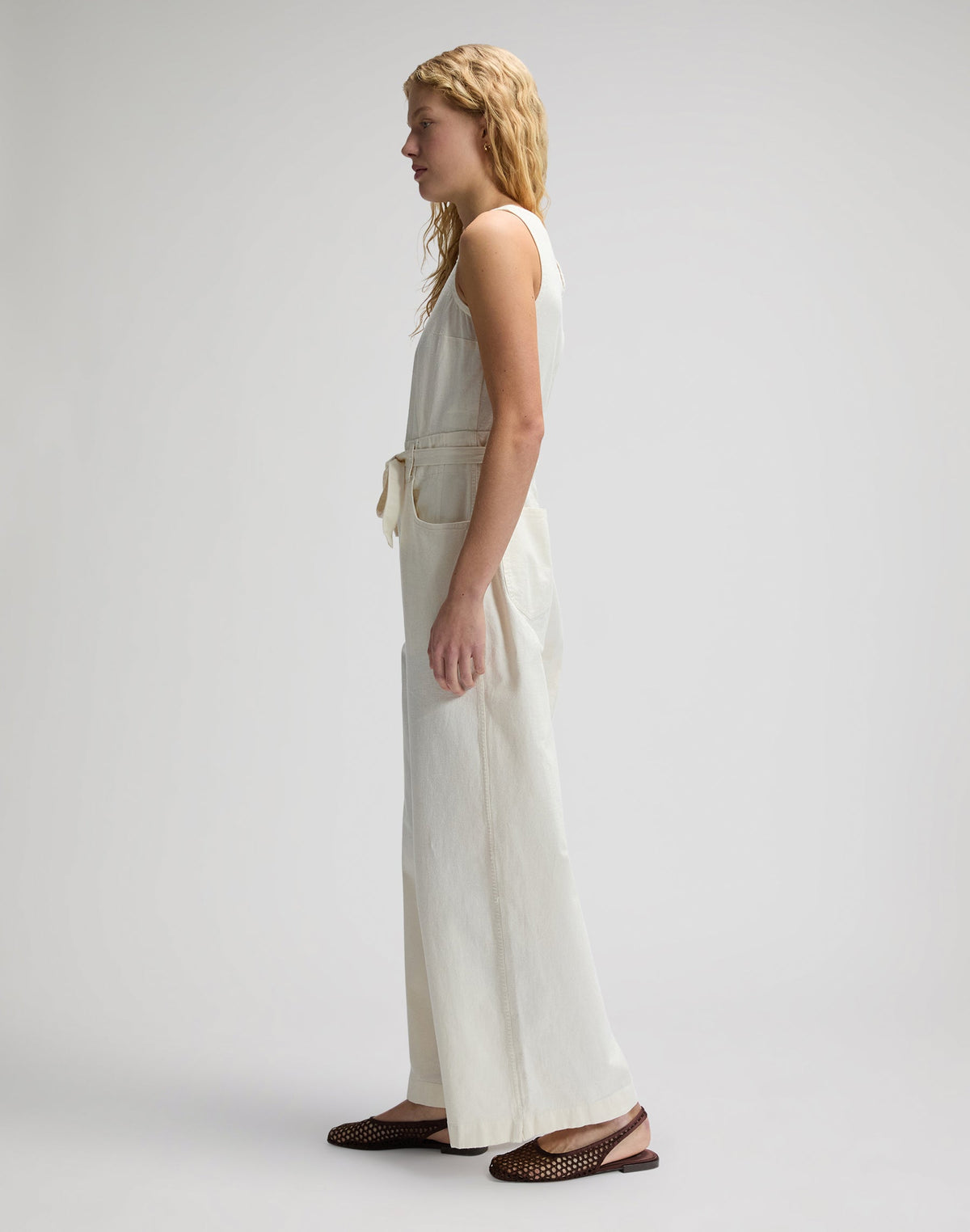 Boatneck Jumpsuit in Natural