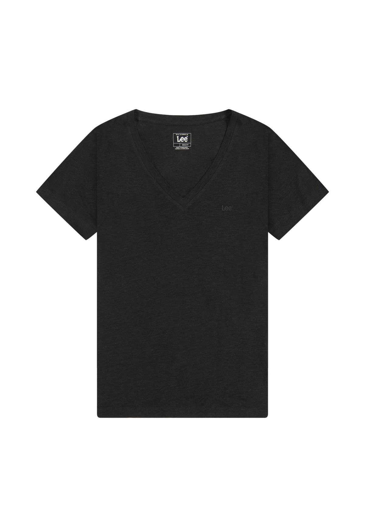 V Neck Tee in Black