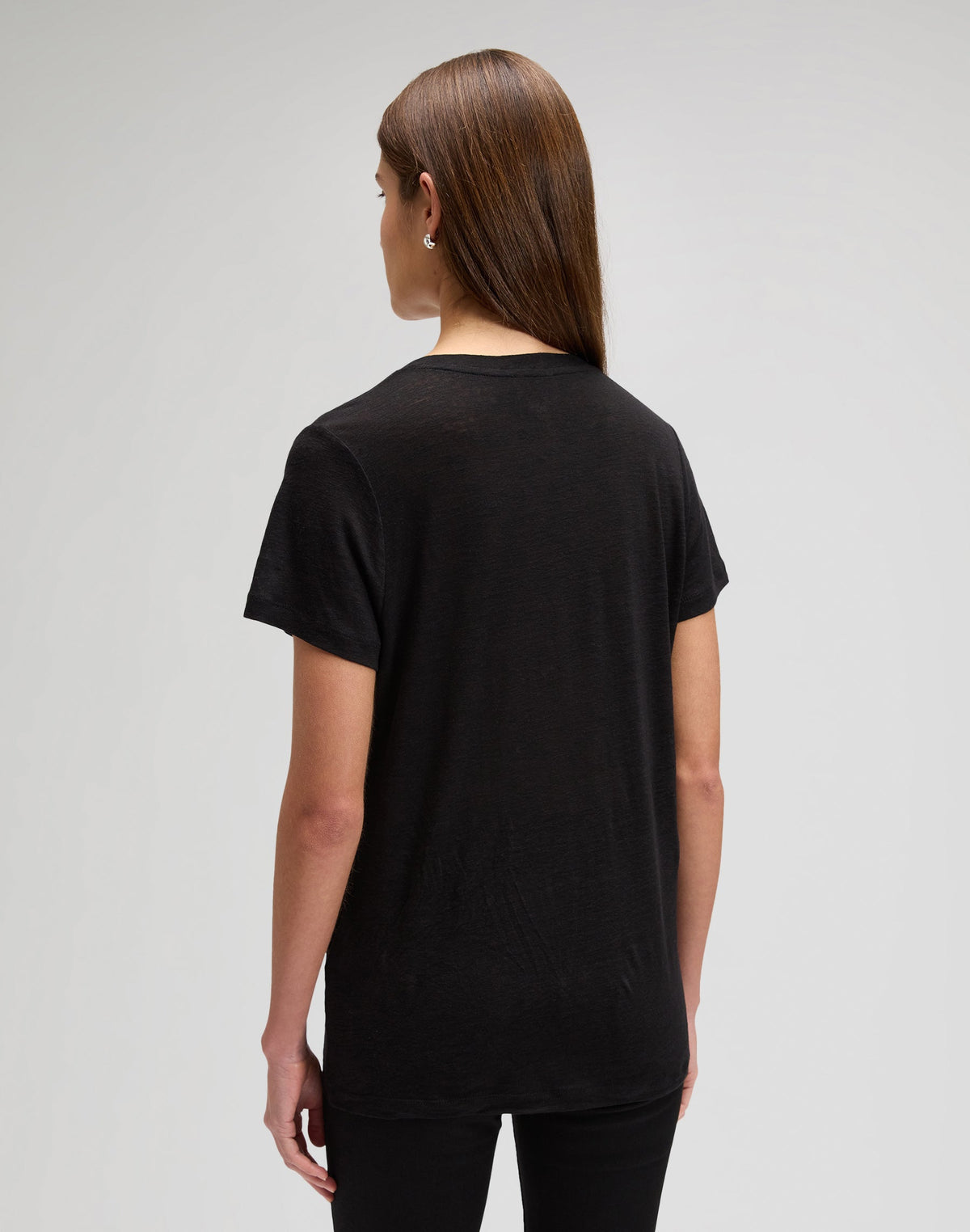 V Neck Tee in Black