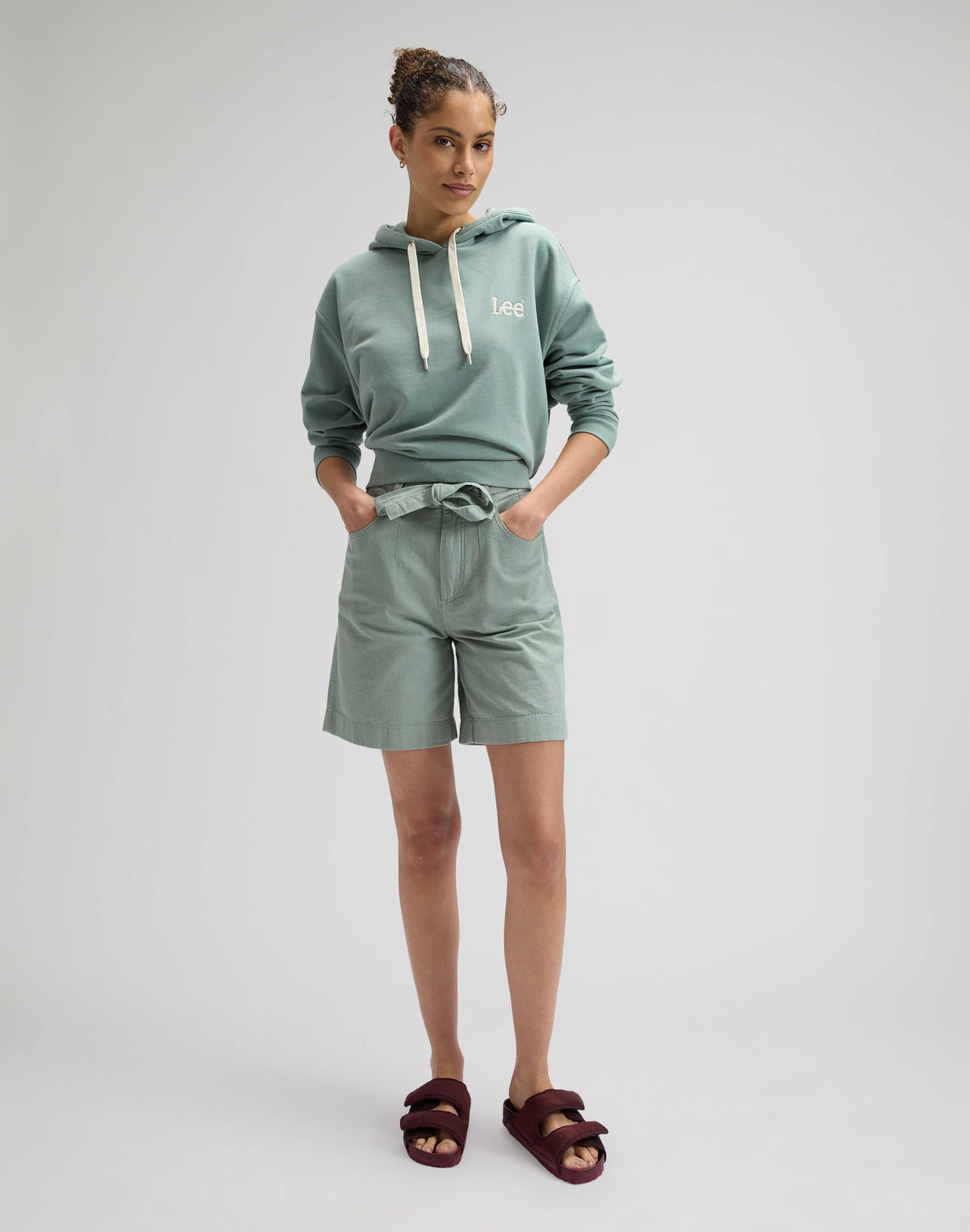 Pleated Bermuda in Desert Sage