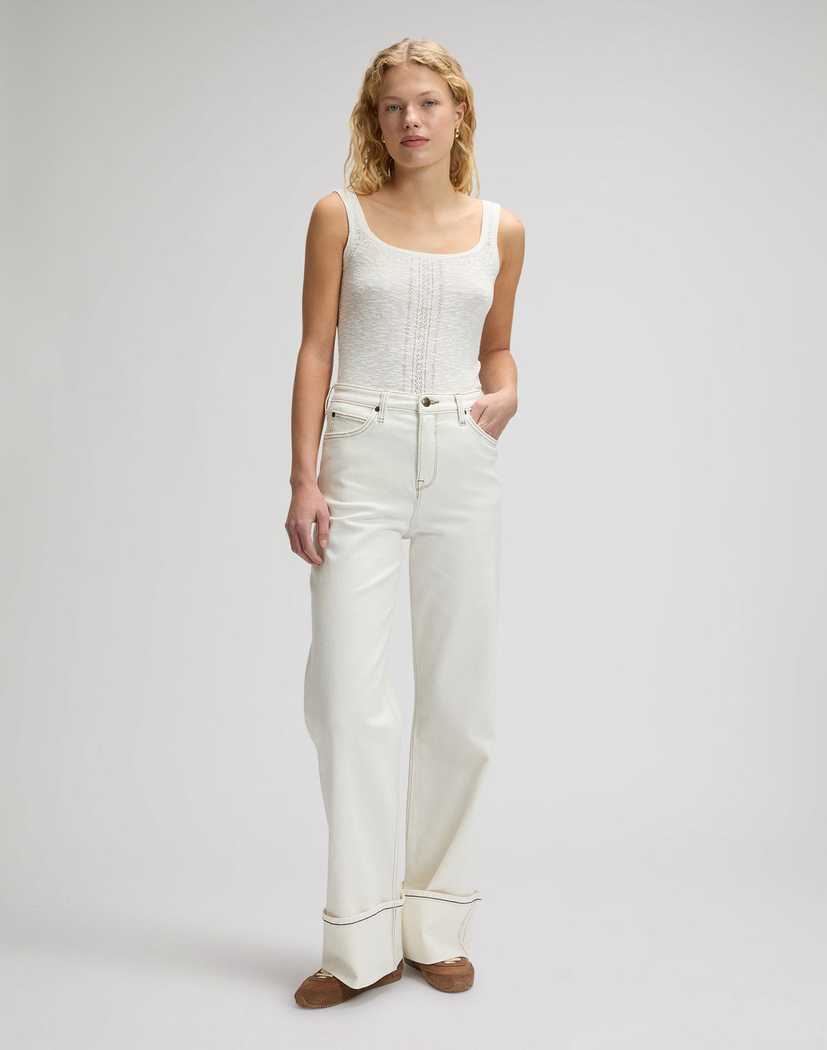 Knitted Tank in Ecru