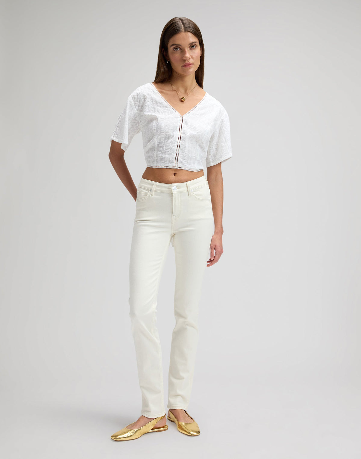 Tied Back Blouse in Bright White