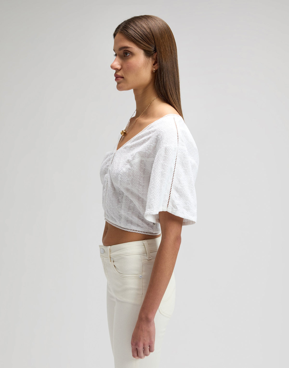 Tied Back Blouse in Bright White