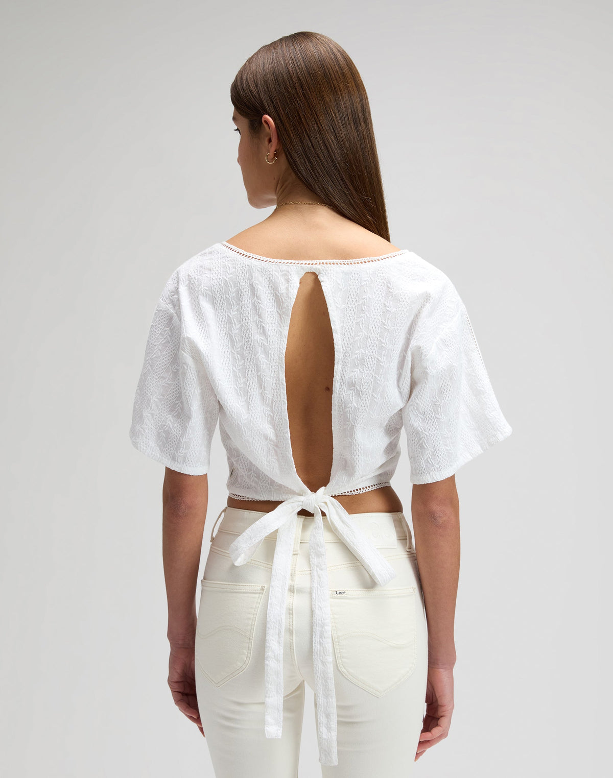 Tied Back Blouse in Bright White
