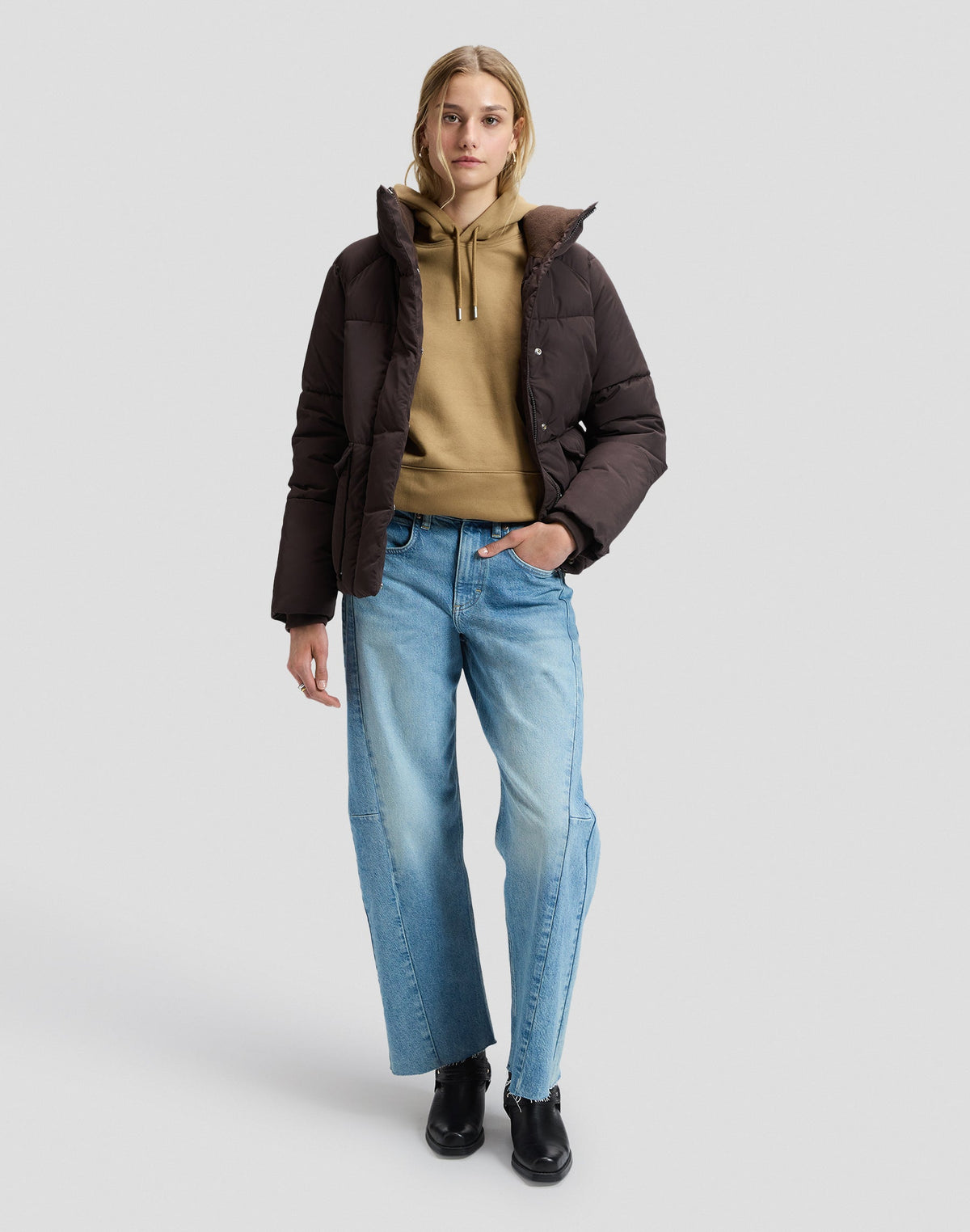 Winterjacke Regular Puffer in Chocolate Torte