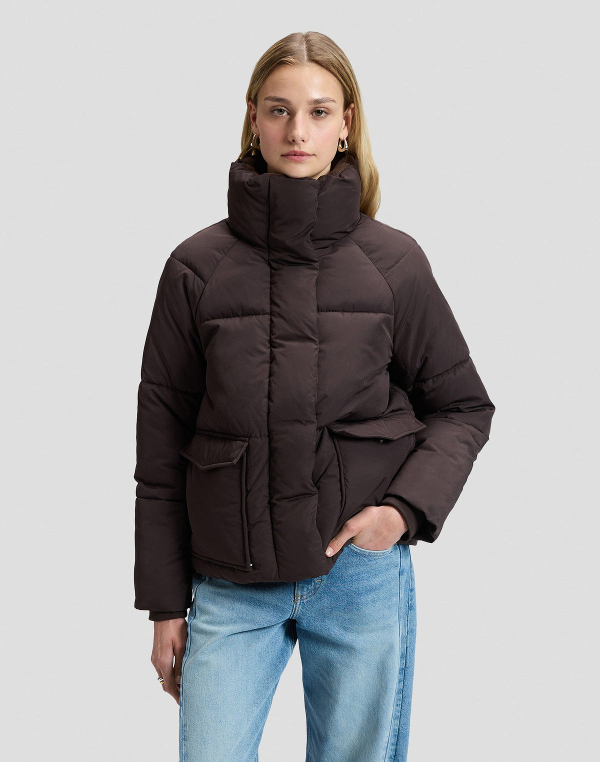 Winterjacke Regular Puffer in Chocolate Torte
