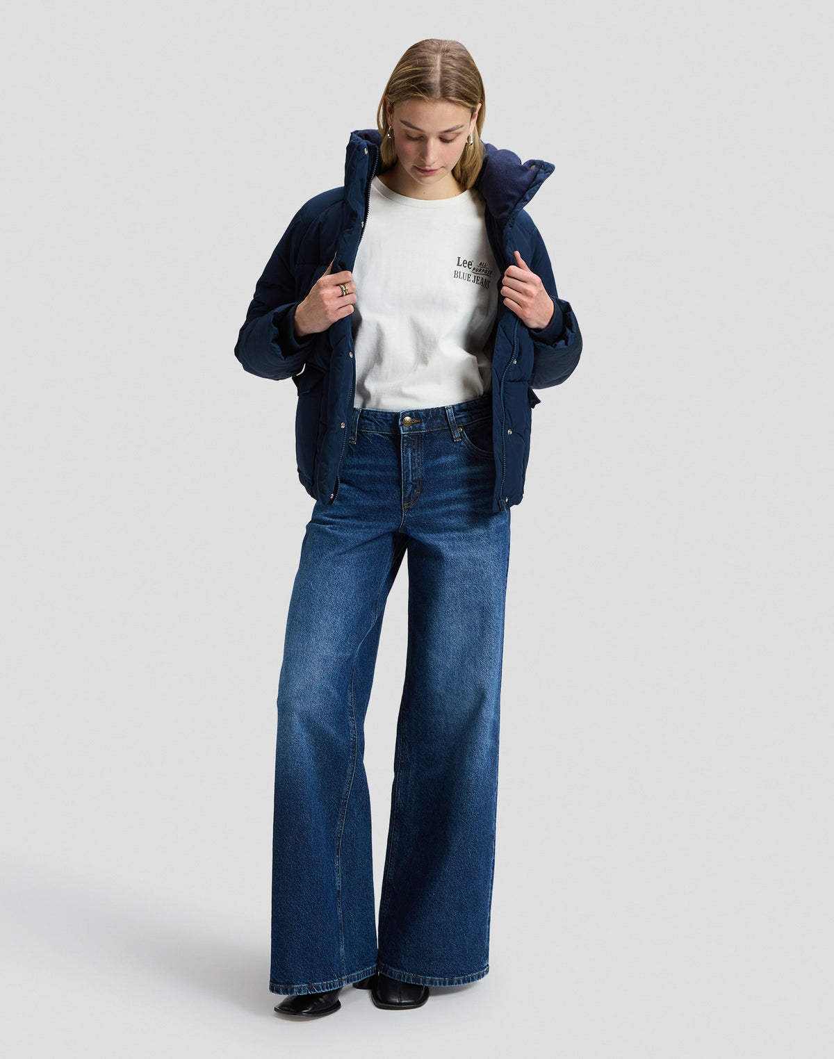 Winterjacke Regular Puffer in Rivet Navy