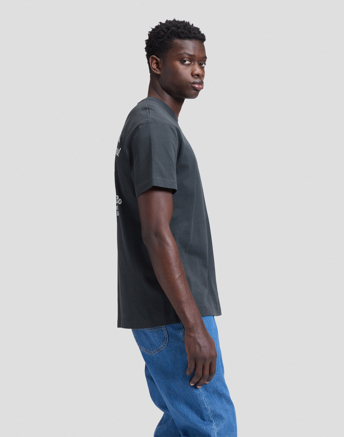T-Shirt Workwear Crew in Washed Black