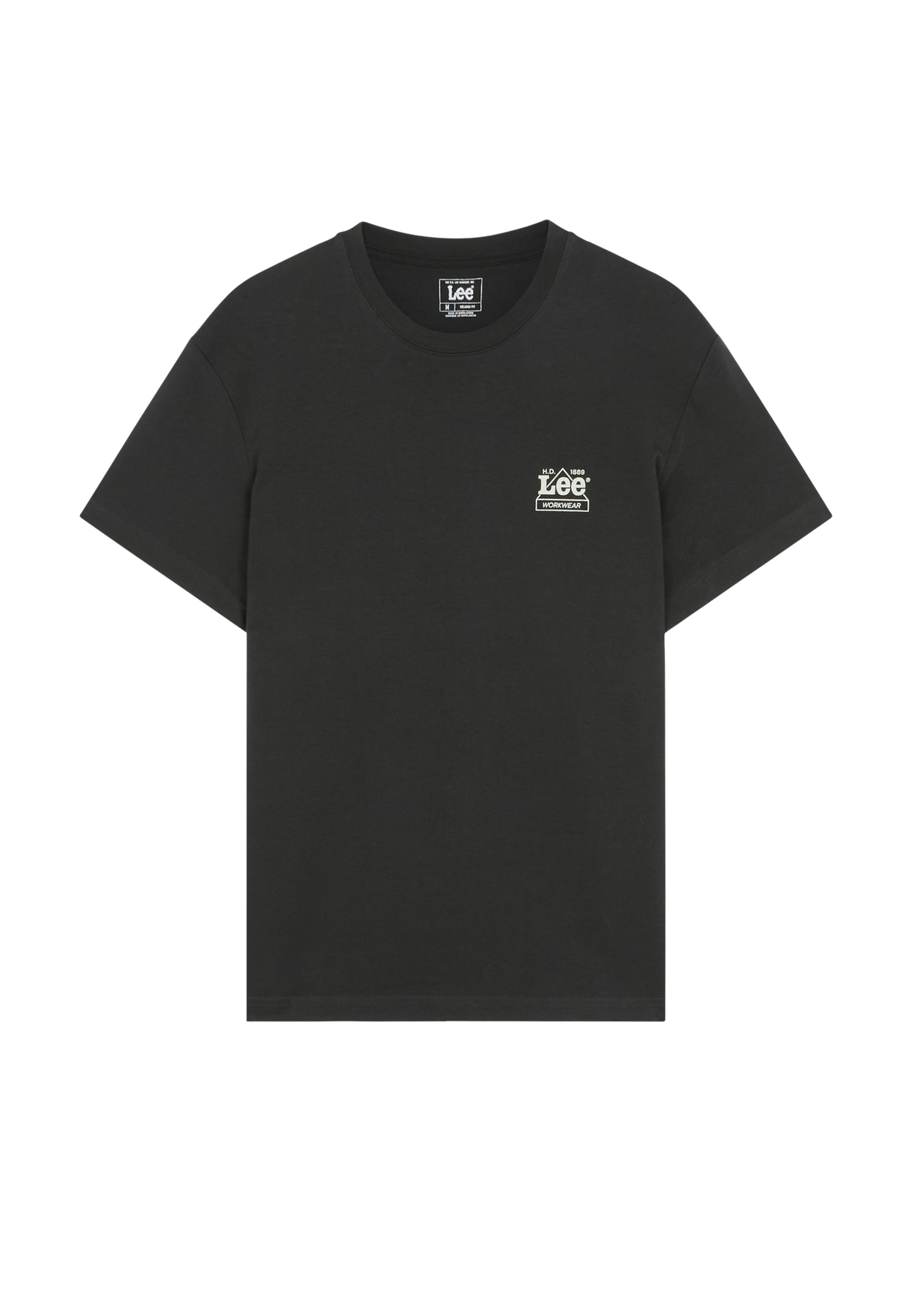 T-Shirt Workwear Crew in Washed Black