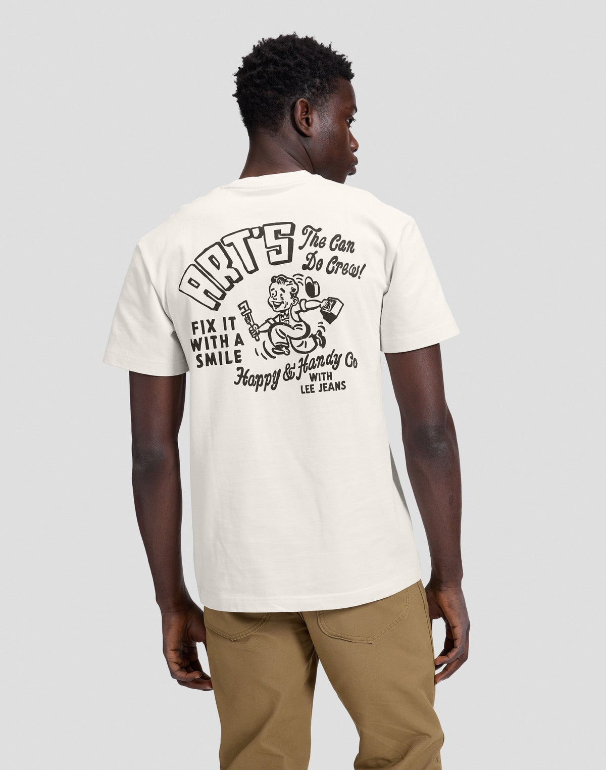 T-Shirt Workwear Crew in Ecru
