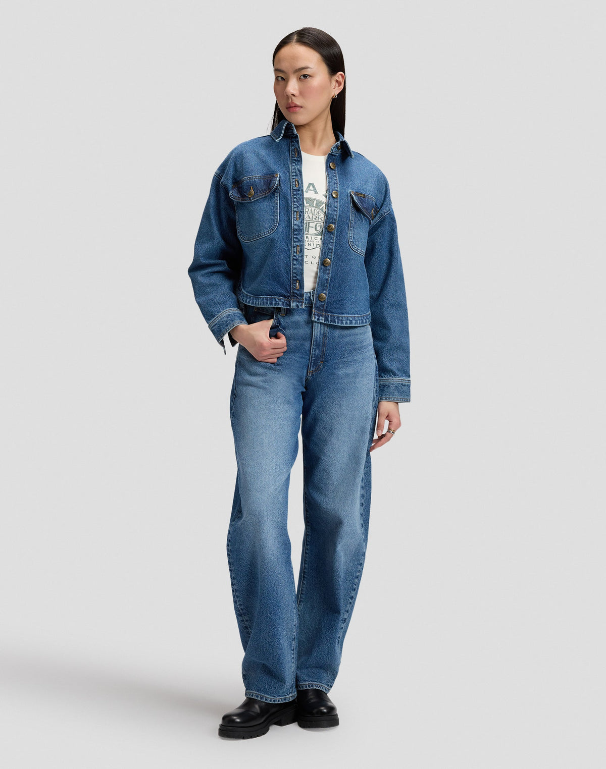 Hemd Flap Pocket in Vintage Blues