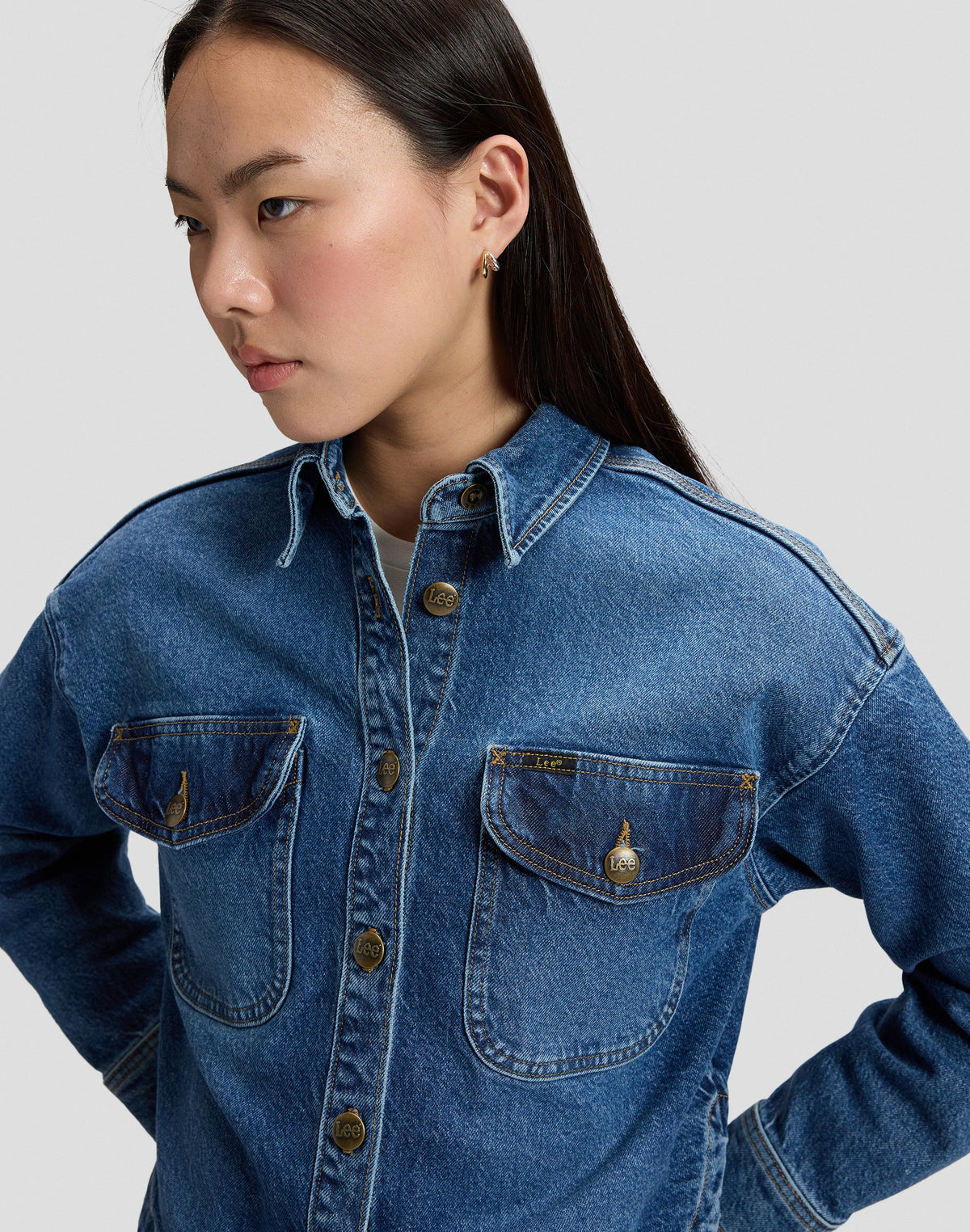 Hemd Flap Pocket in Vintage Blues