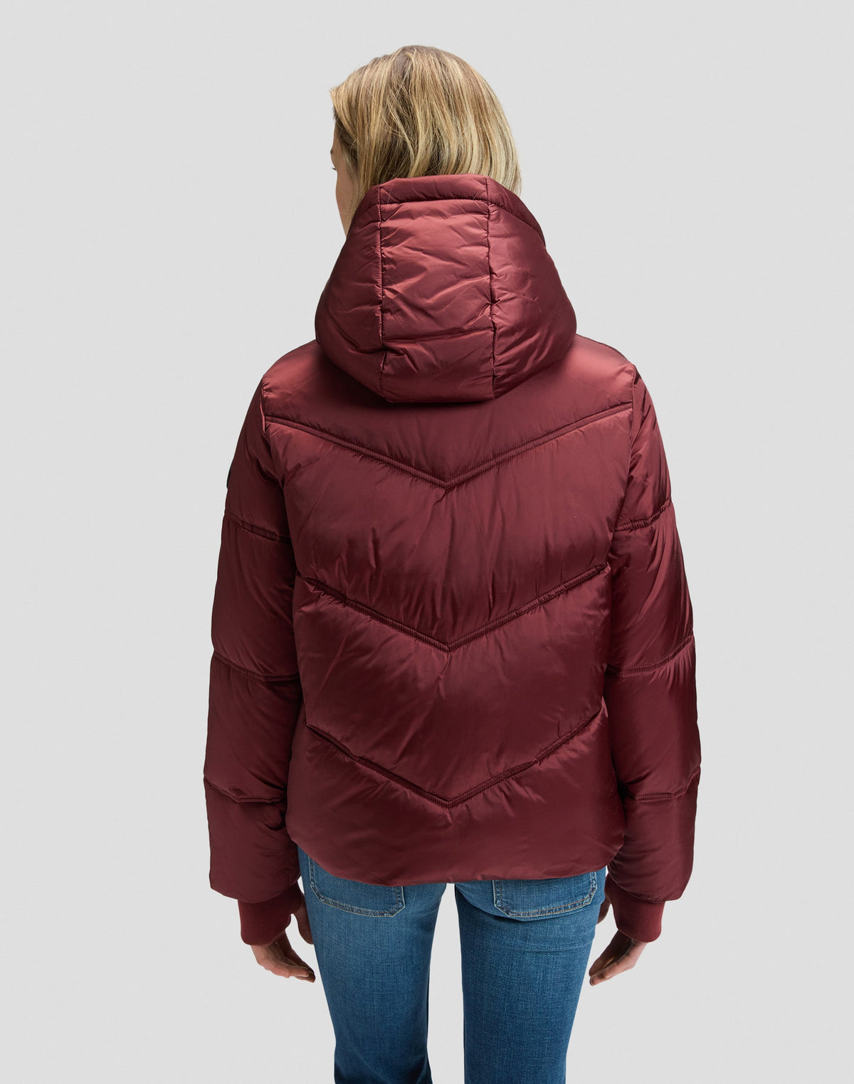 Winterjacke Short Hooded Puffer in Port