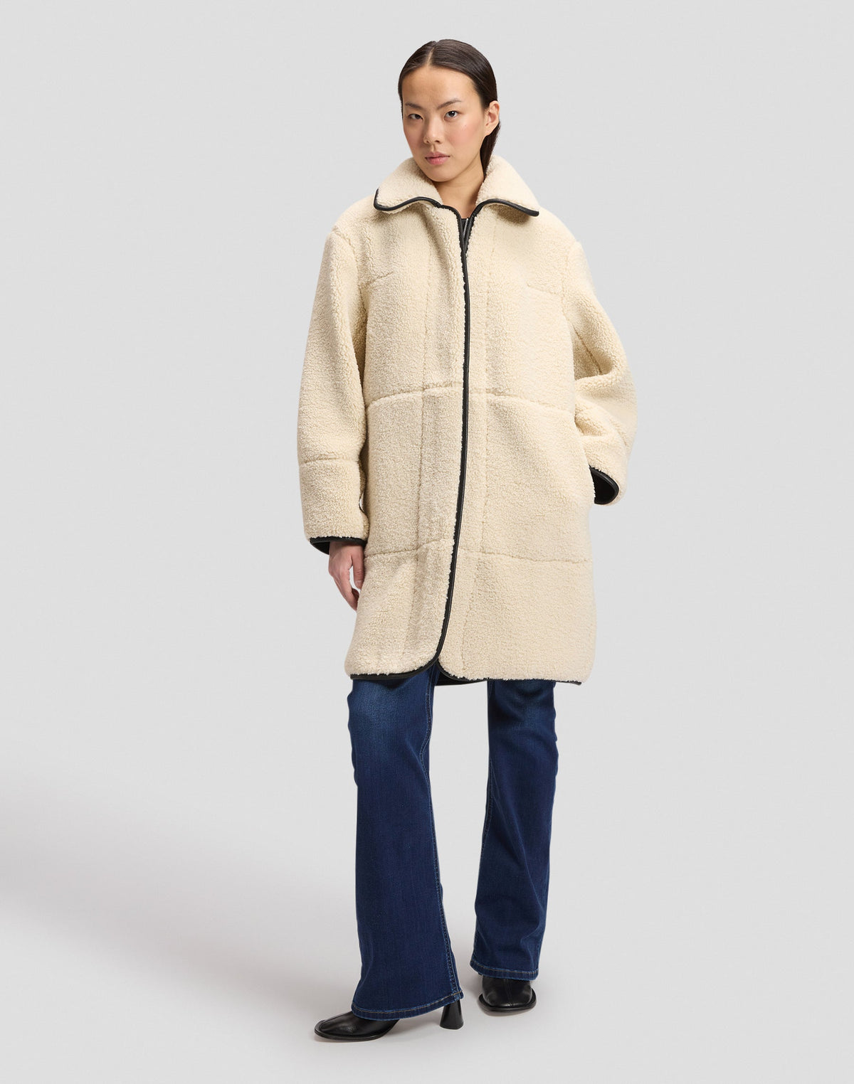 Wintermantel Teddy Coat in Warm Ecru
