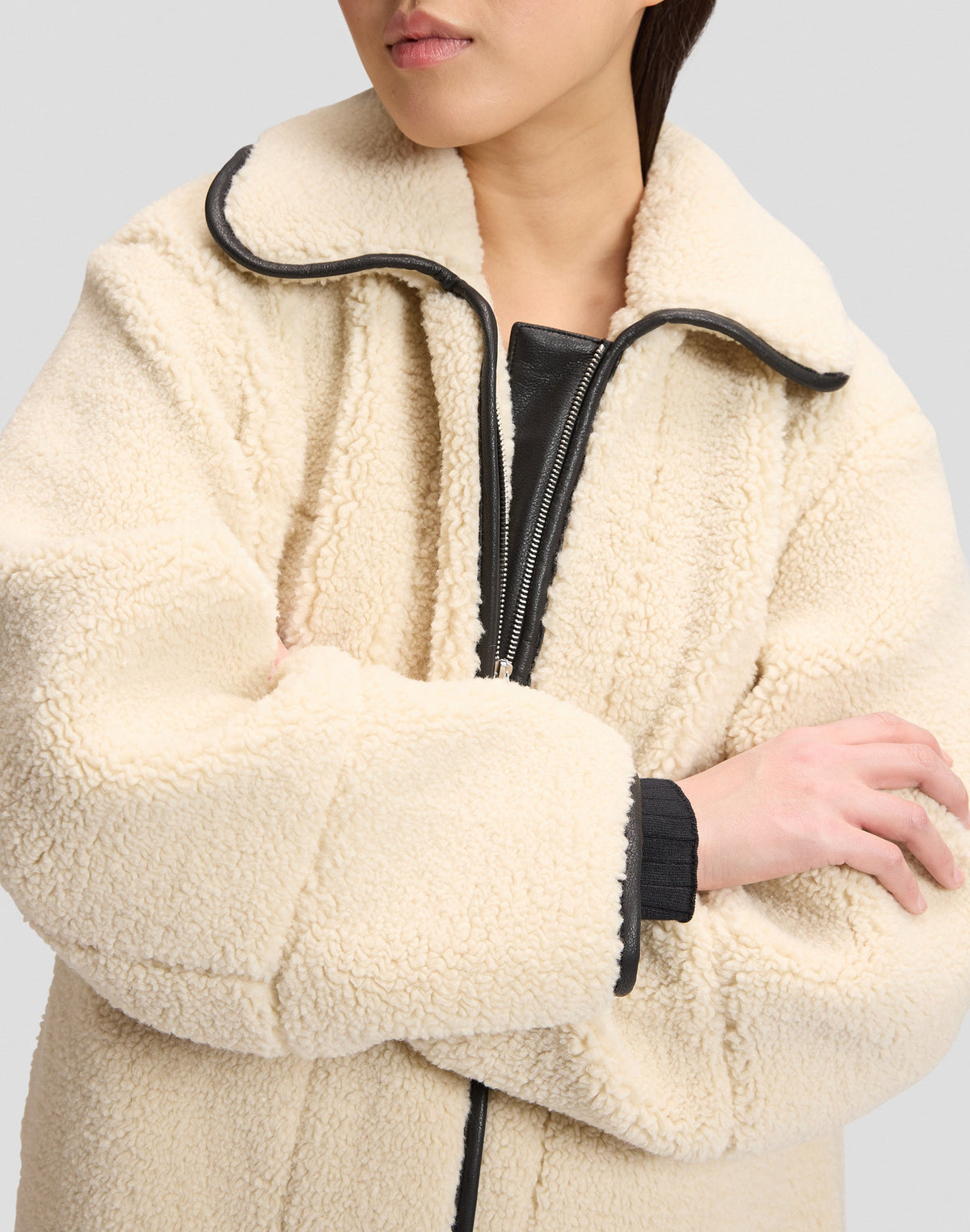 Wintermantel Teddy Coat in Warm Ecru