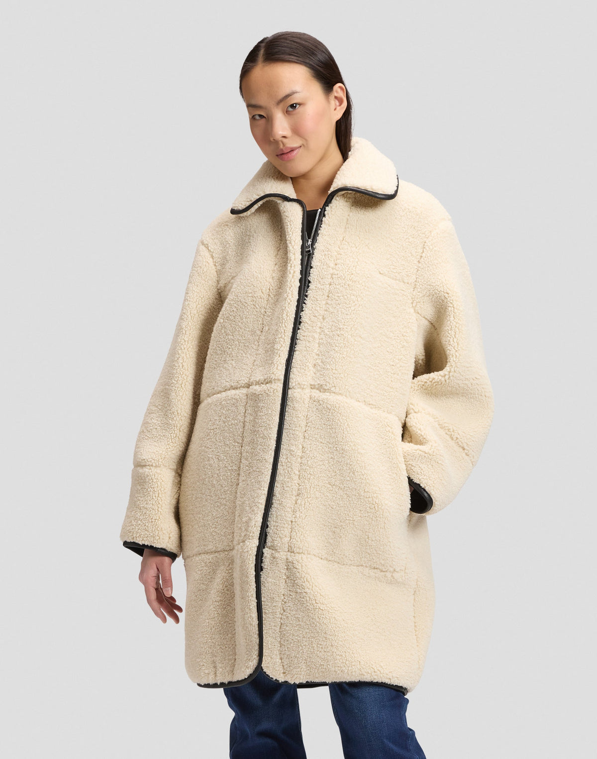 Wintermantel Teddy Coat in Warm Ecru