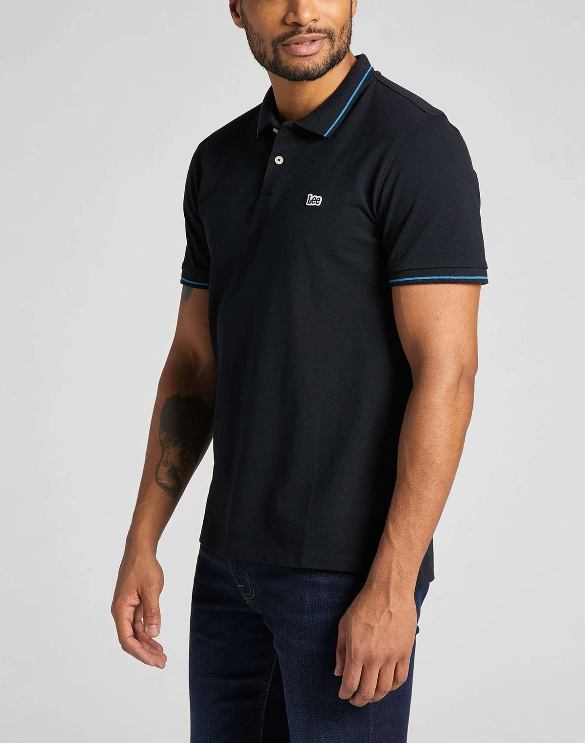 Pique Polo in Black