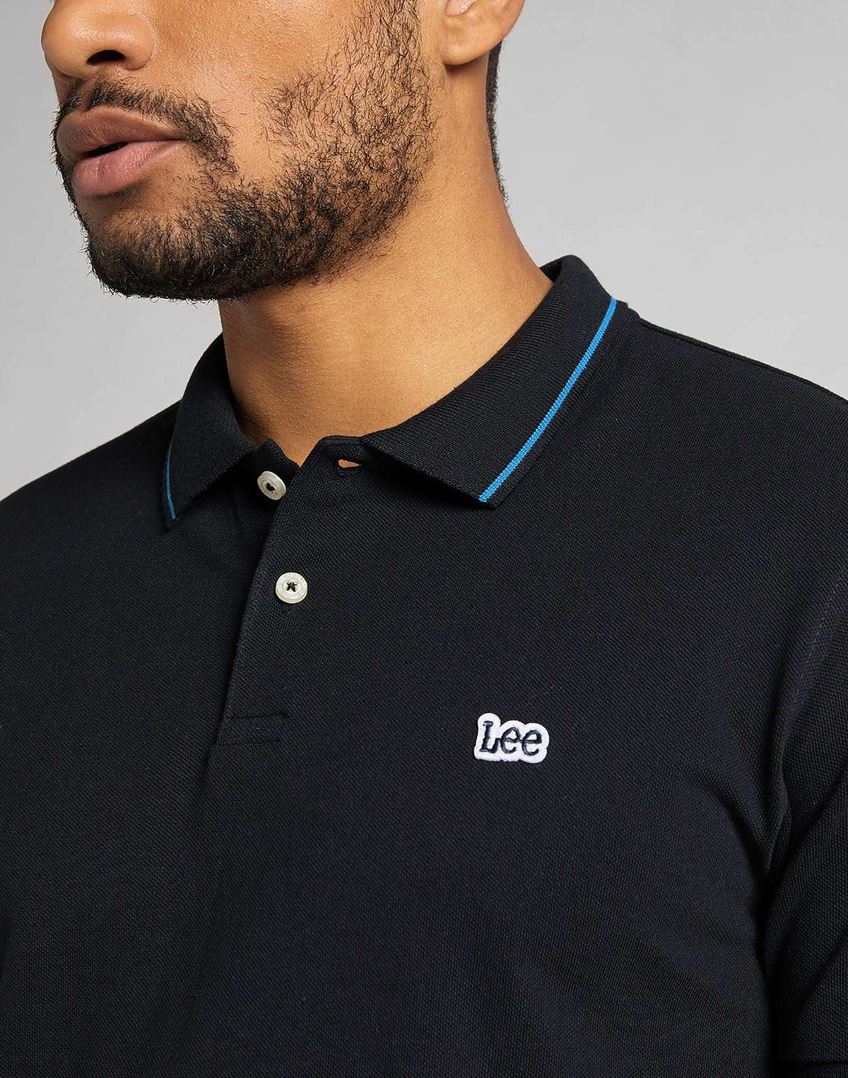 Pique Polo in Black