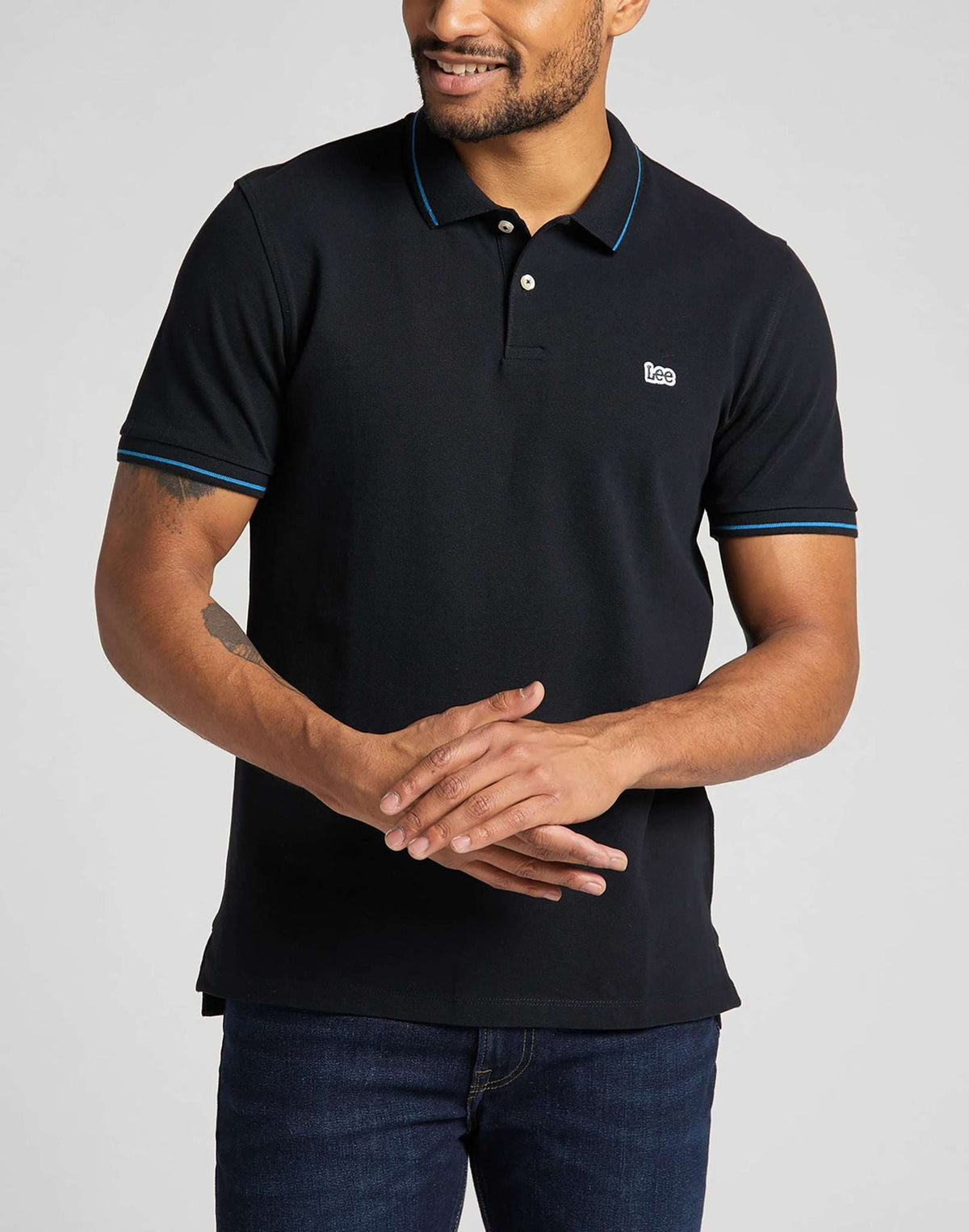 Pique Polo in Black