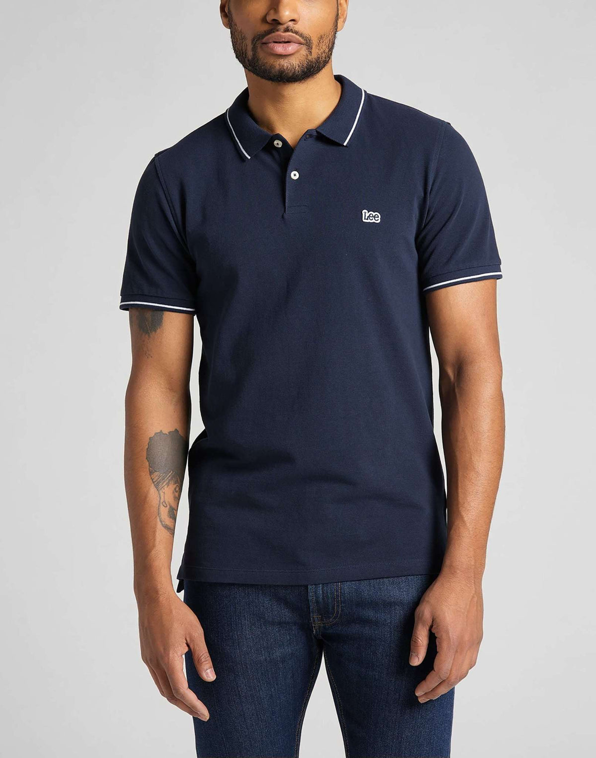 Pique Polo in Navy