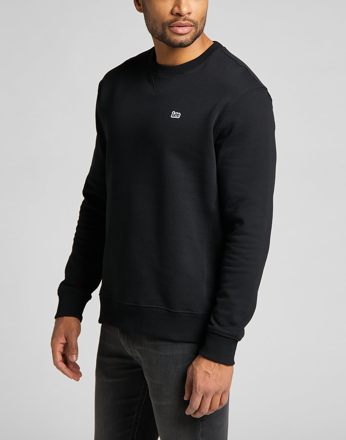 Plain Crew Sweatshirt in Black