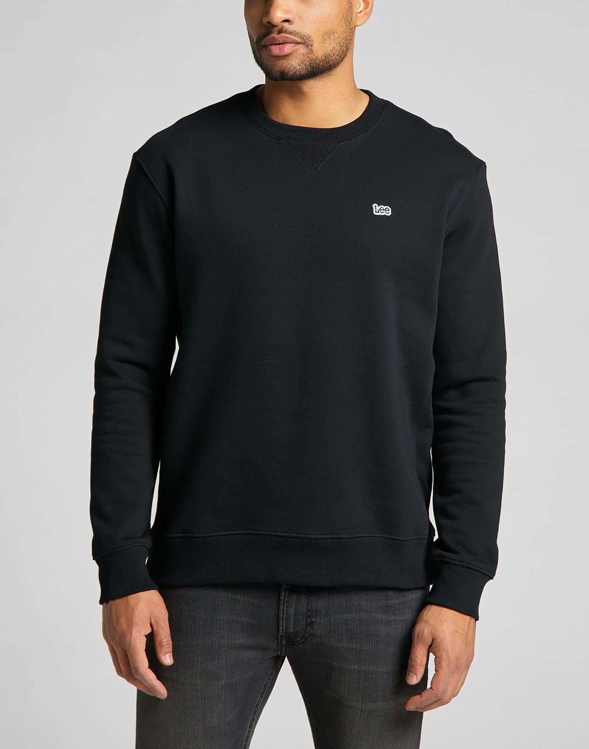 Plain Crew Sweatshirt in Black
