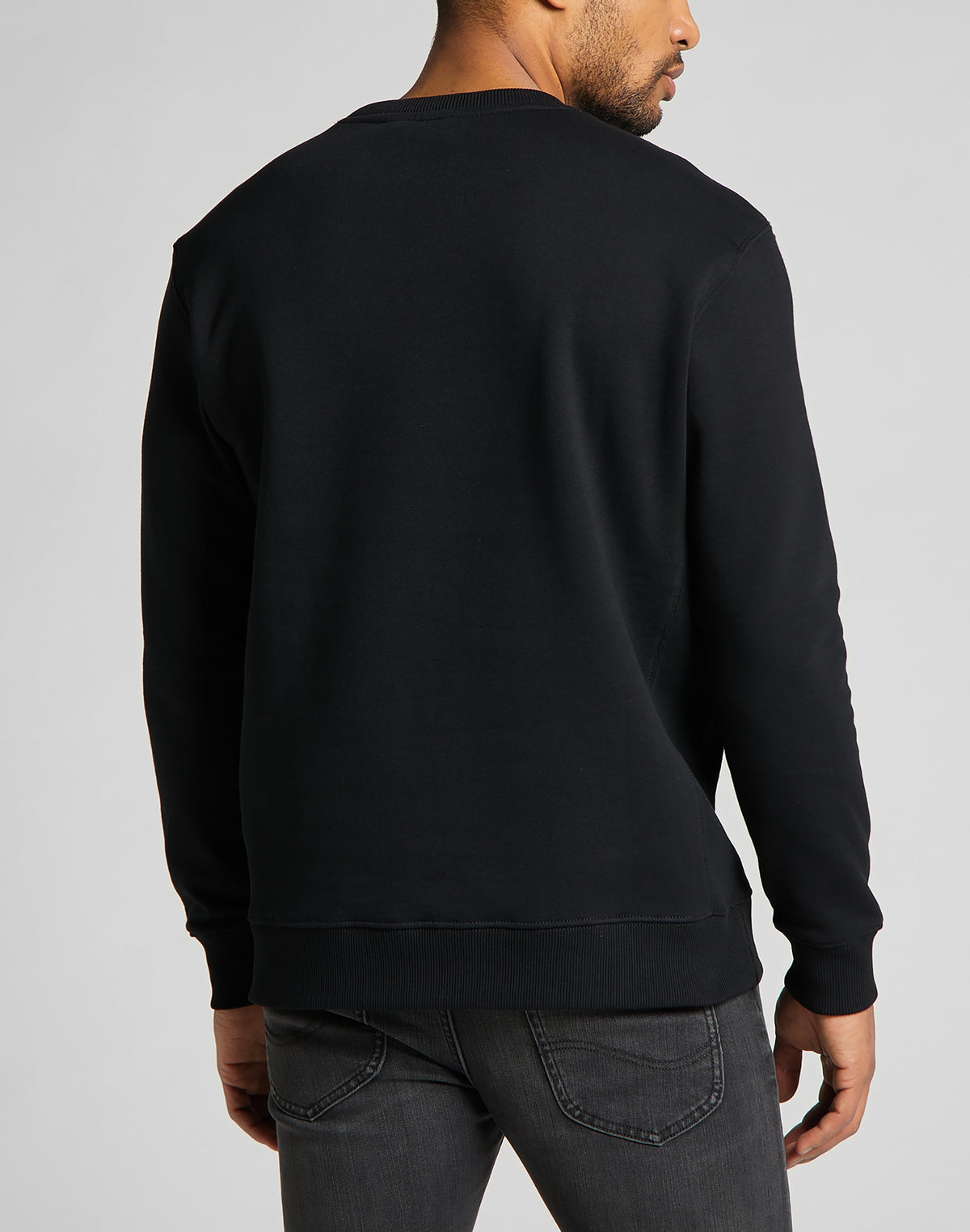 Plain Crew Sweatshirt in Black
