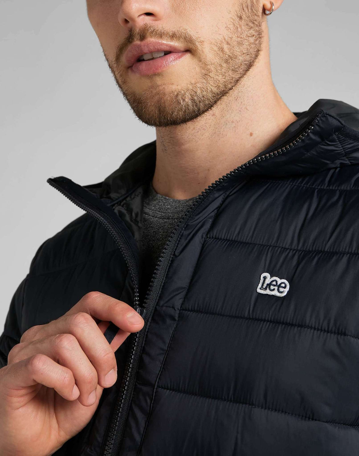 Light Puffer Jacket in Black
