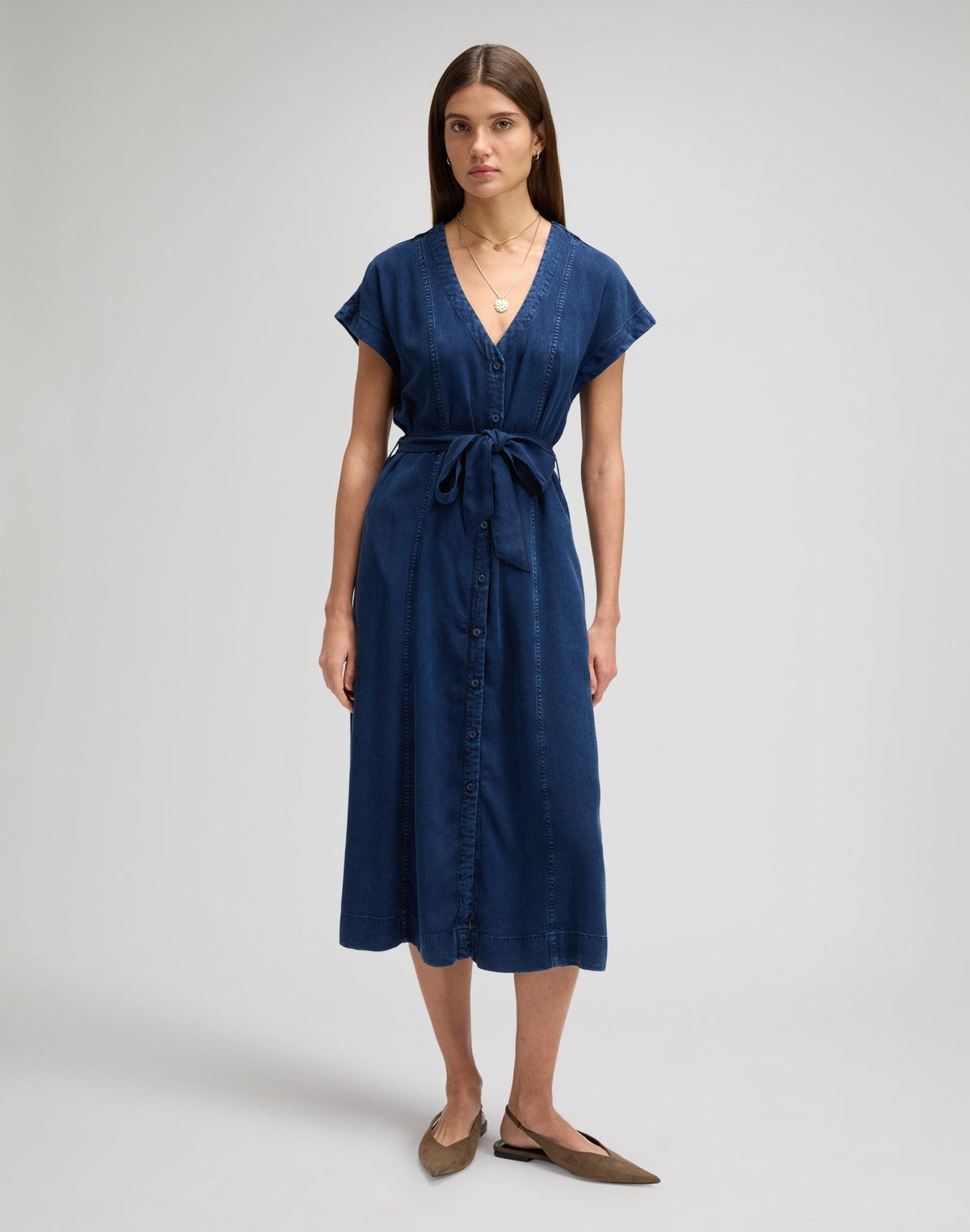 Belted Midi Dress in Sunset Ride - LEE Schweiz