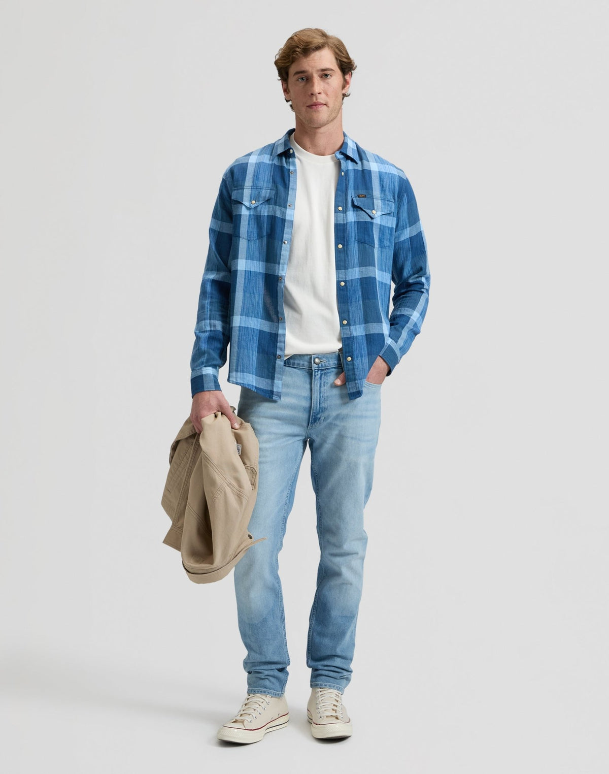 Clean Western Shirt in Indigo Plaid - LEE Schweiz