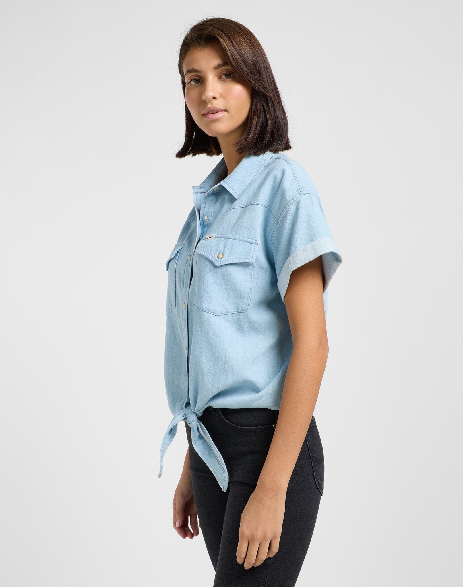 Crop Tied Western Shirt in Light Mood - LEE Schweiz