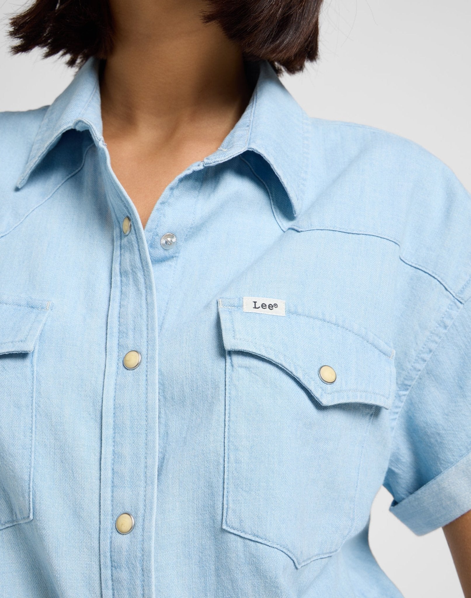 Crop Tied Western Shirt in Light Mood - LEE Schweiz