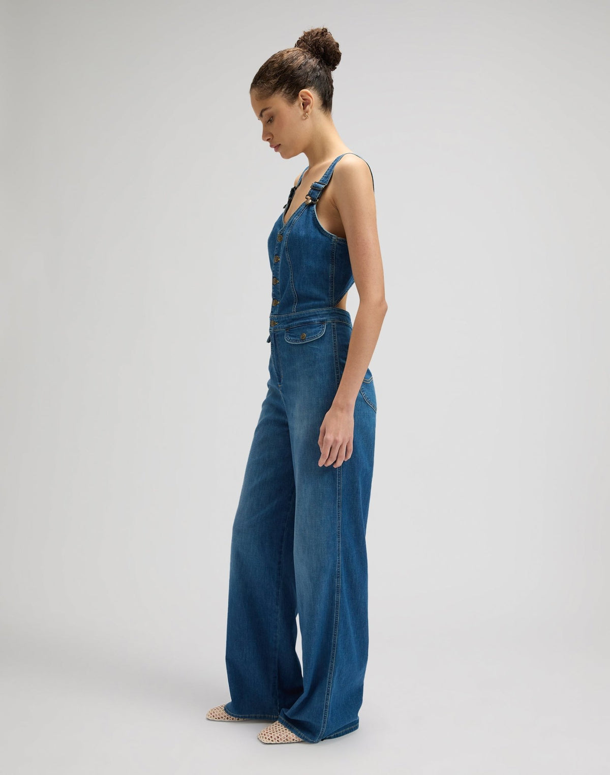 Cut Out Jumpsuit in Blue Arrow - LEE Schweiz