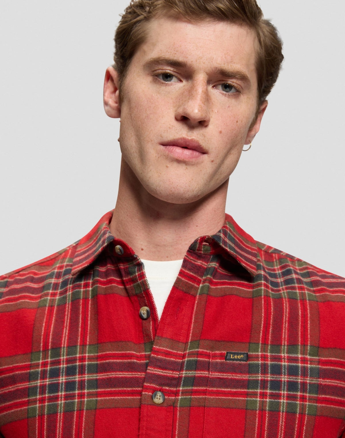 Hemd Leesure in Red Tartan - LEE Schweiz