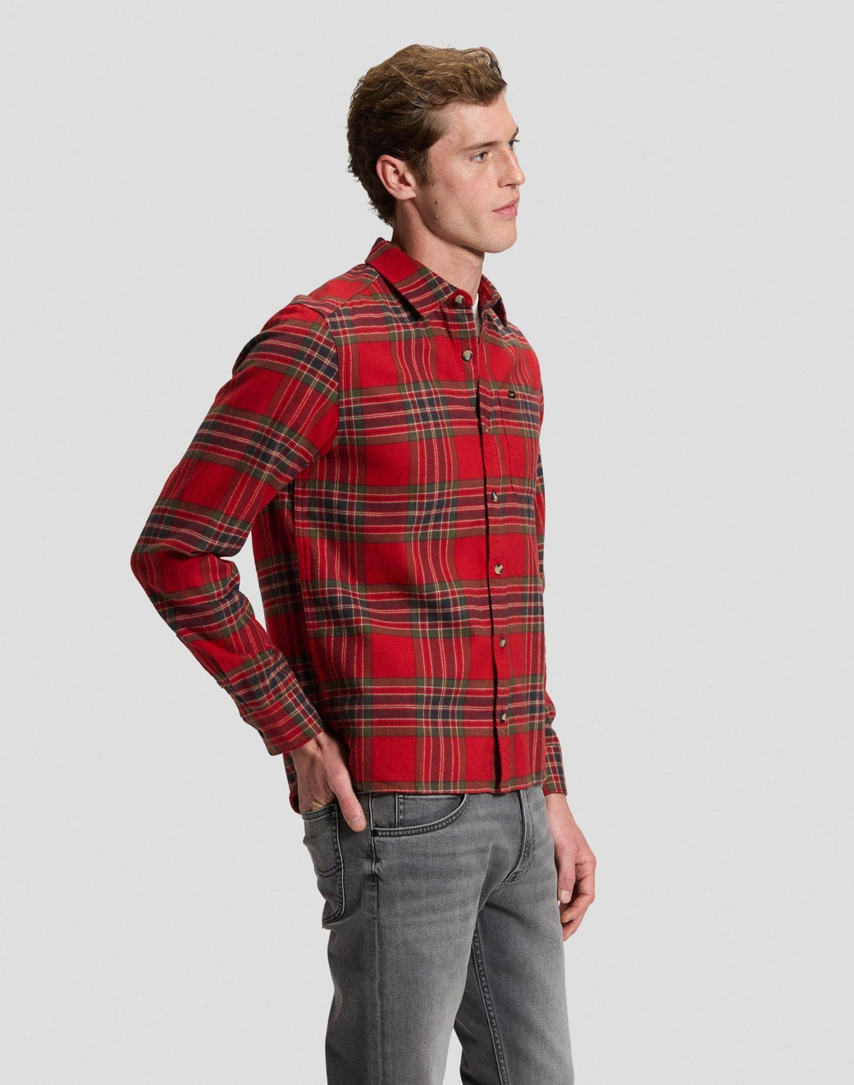 Hemd Leesure in Red Tartan - LEE Schweiz