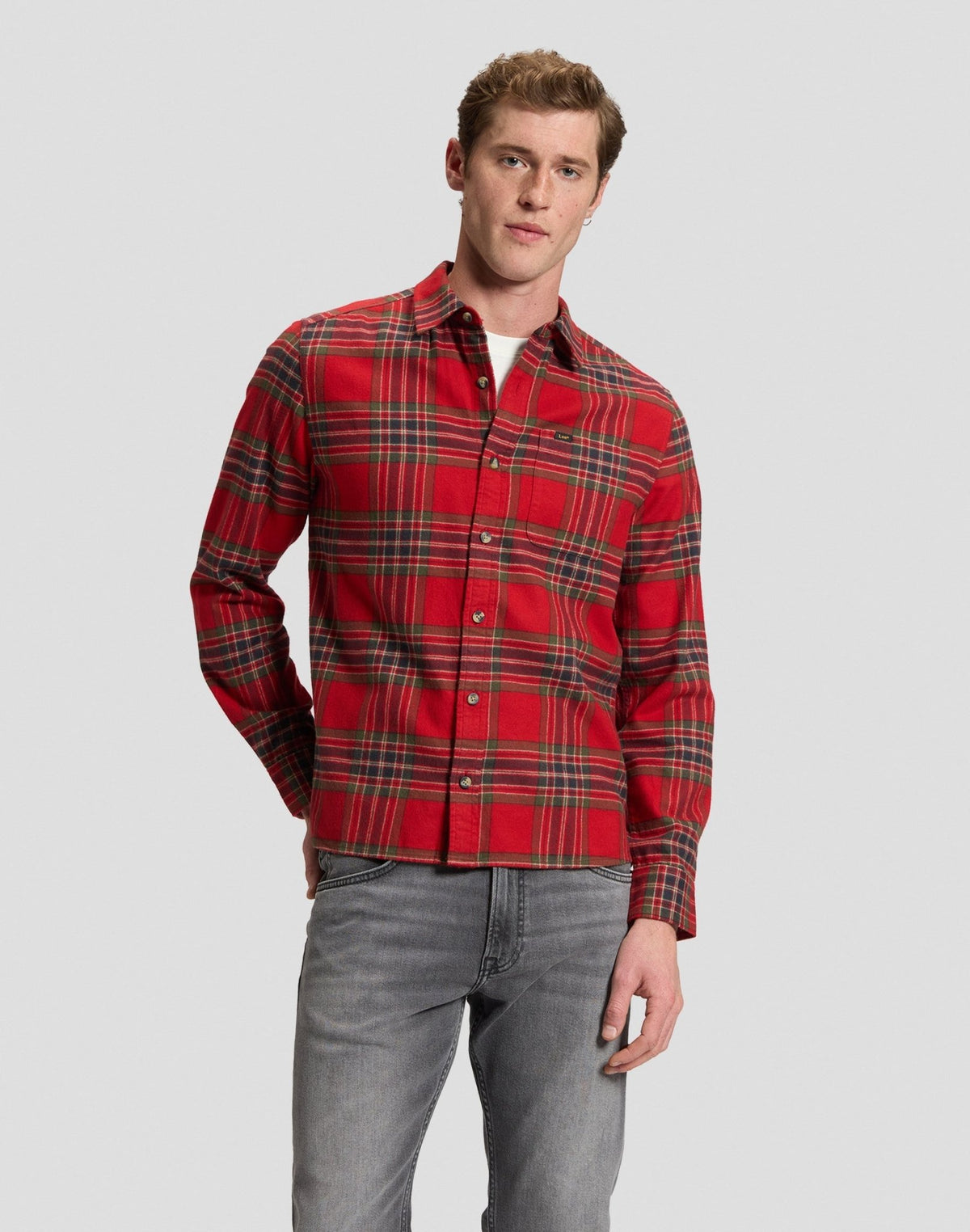 Hemd Leesure in Red Tartan - LEE Schweiz