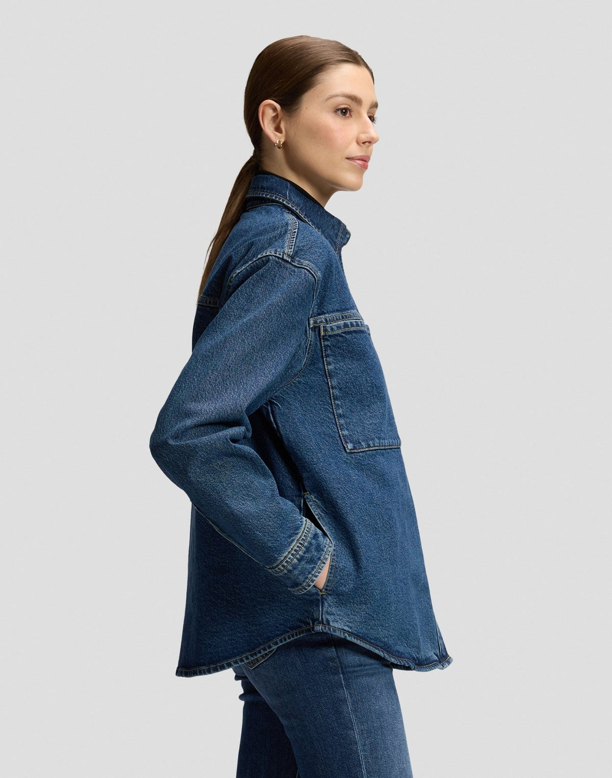Jeanshemd Relaxed Utility Overshirt in Blue Dagger - LEE Schweiz