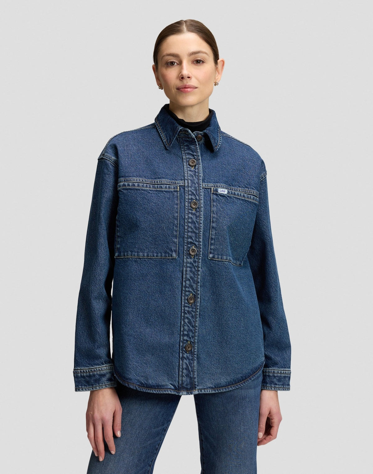 Jeanshemd Relaxed Utility Overshirt in Blue Dagger - LEE Schweiz