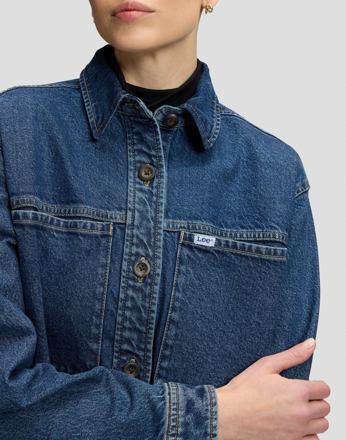 Jeanshemd Relaxed Utility Overshirt in Blue Dagger - LEE Schweiz