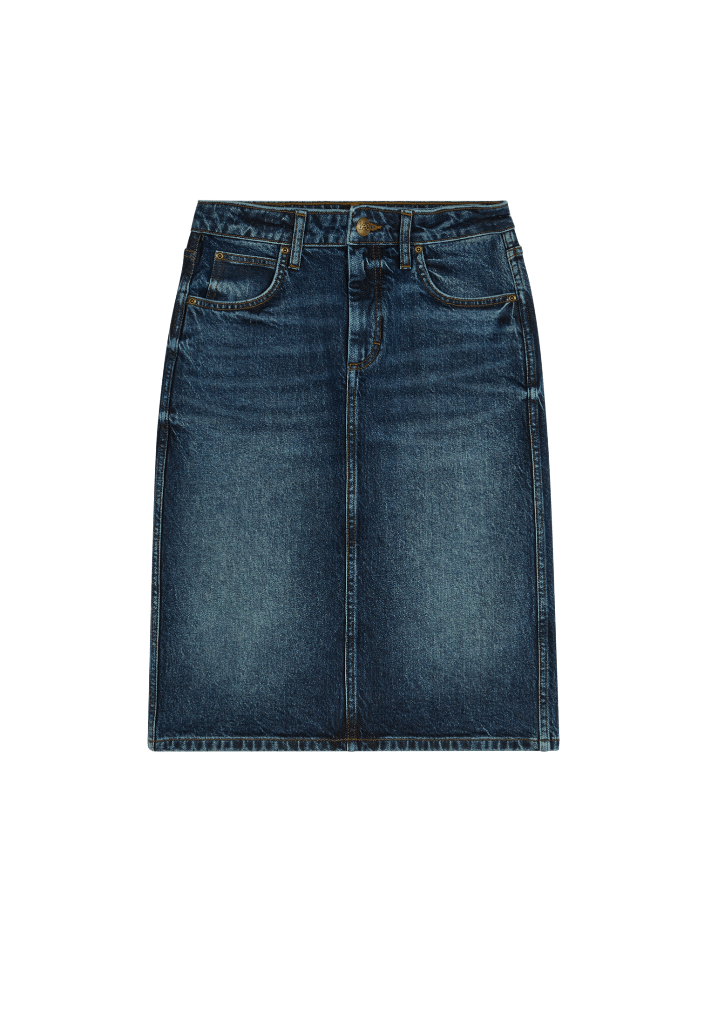 Jeansrock Midi in Flash Blue - LEE Schweiz