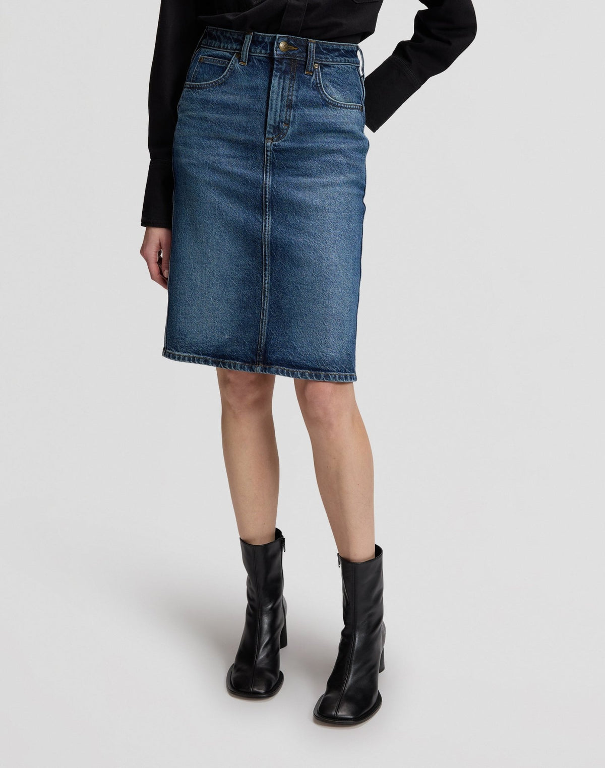 Jeansrock Midi in Flash Blue - LEE Schweiz