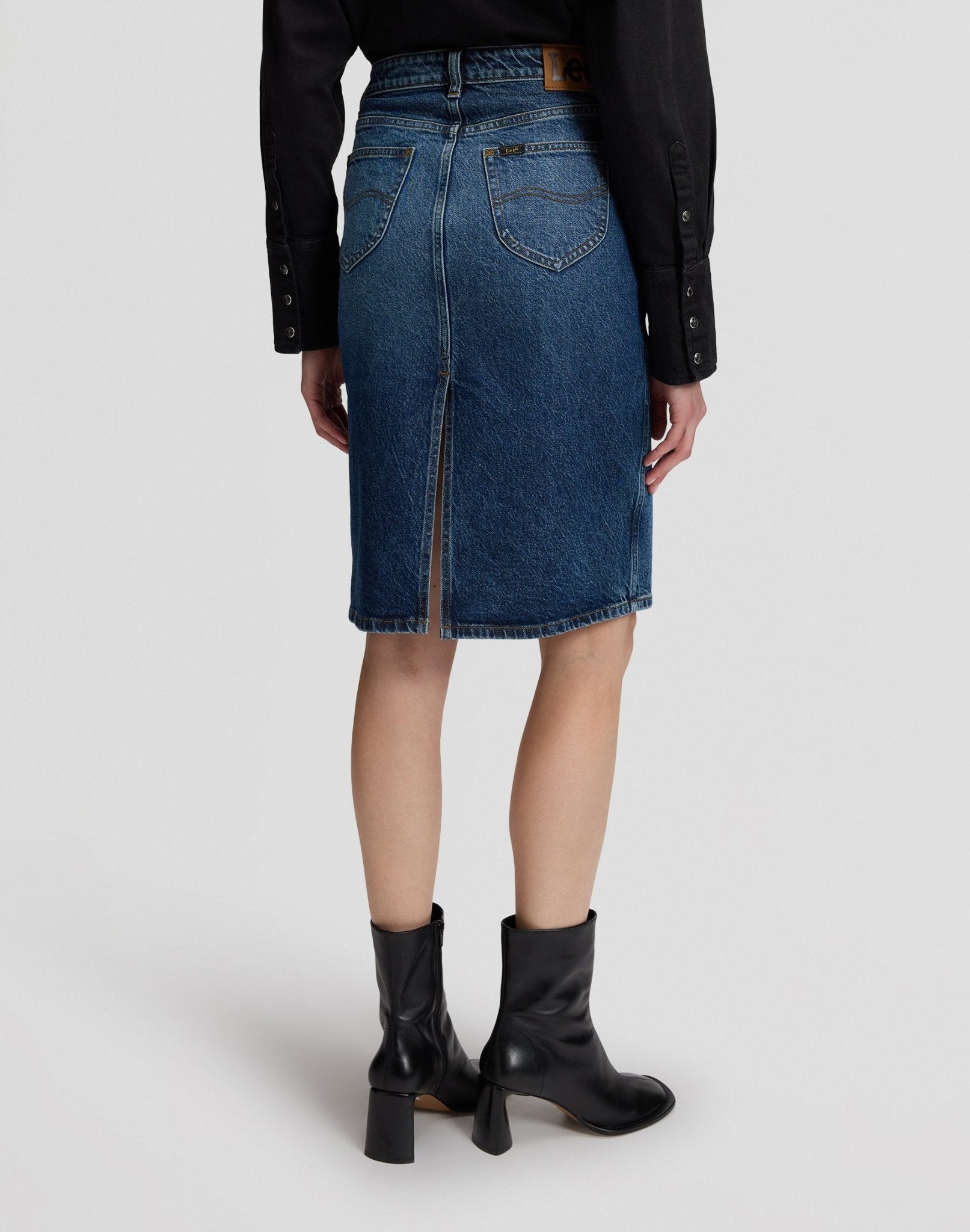 Jeansrock Midi in Flash Blue - LEE Schweiz