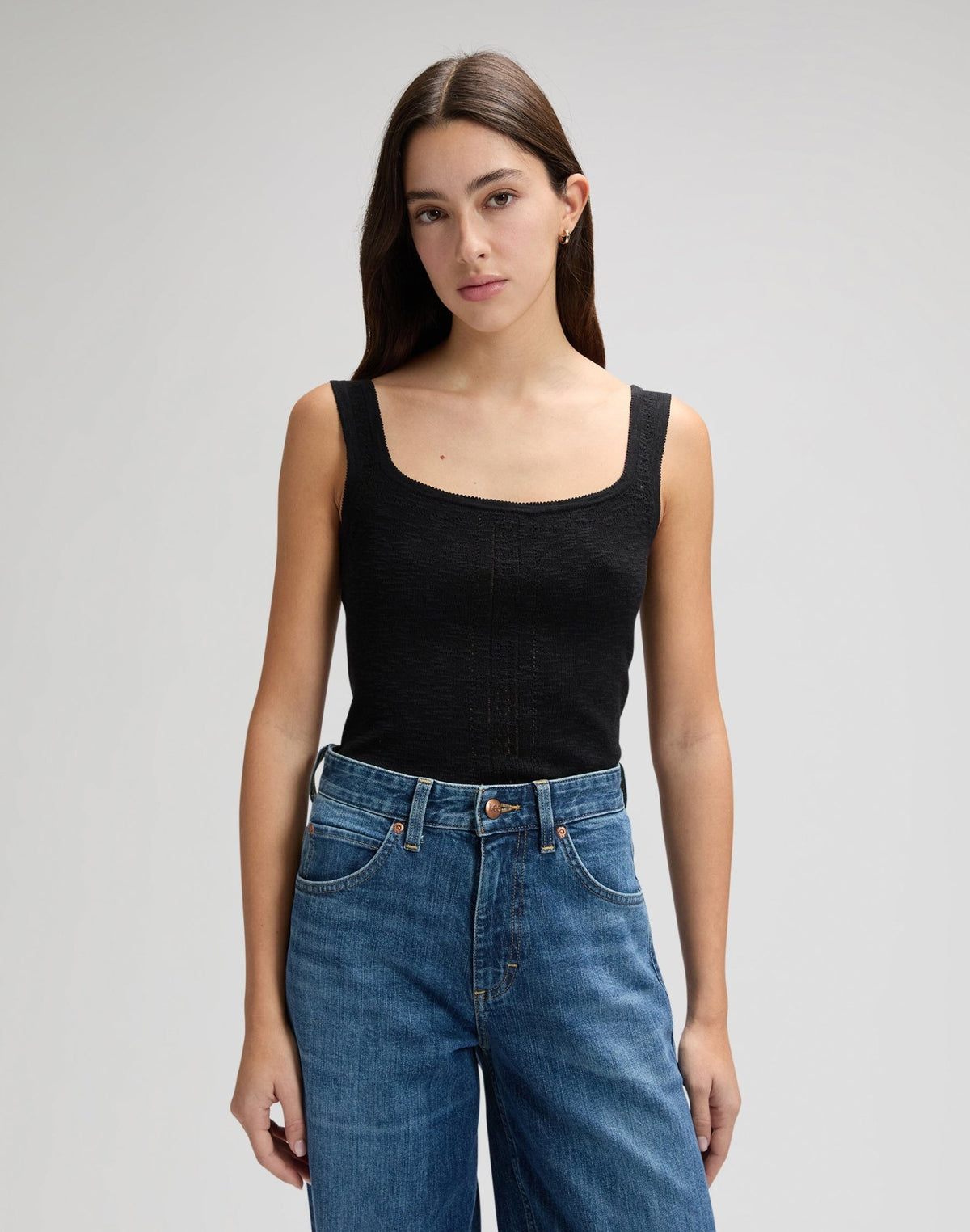 Knitted Tank in Black - LEE Schweiz